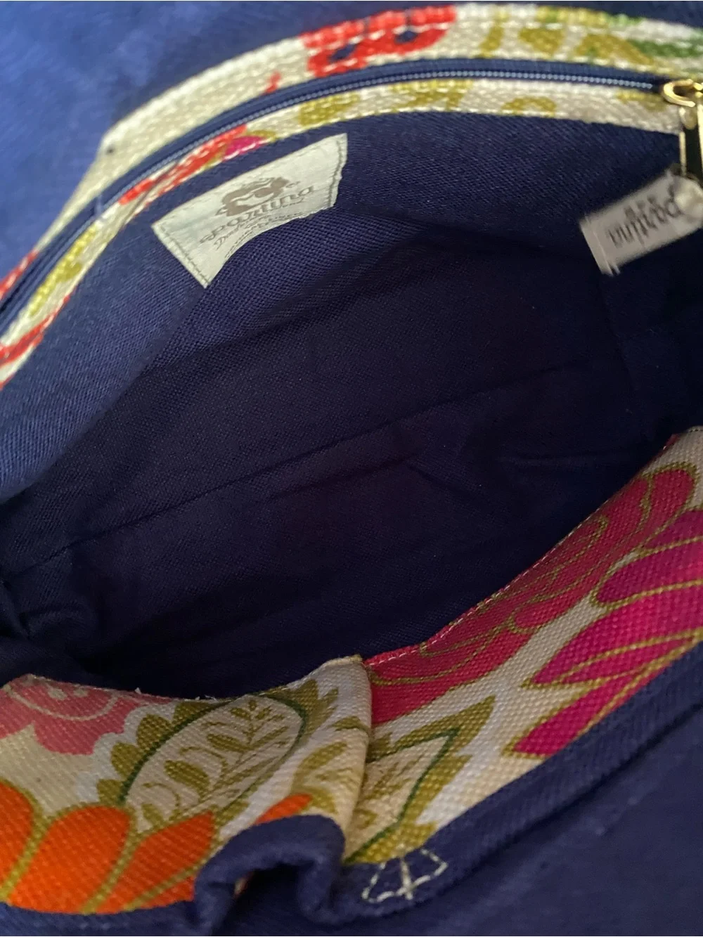 Spartina 449 Floral Canvas Tote in Pink Multi with Gold Handles